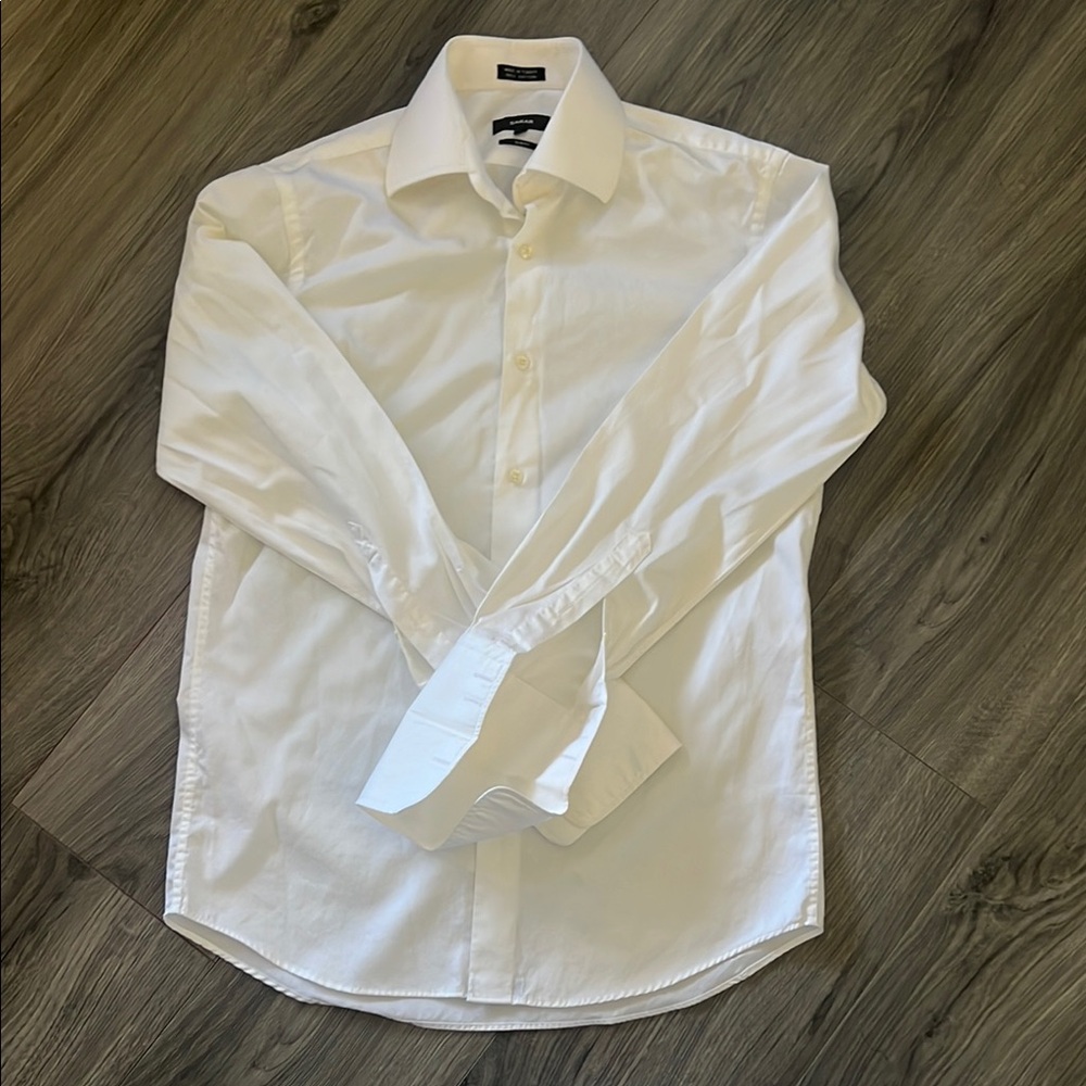 100% white cotton made in turkey Classic White Long Sleeve Dress Shirt
